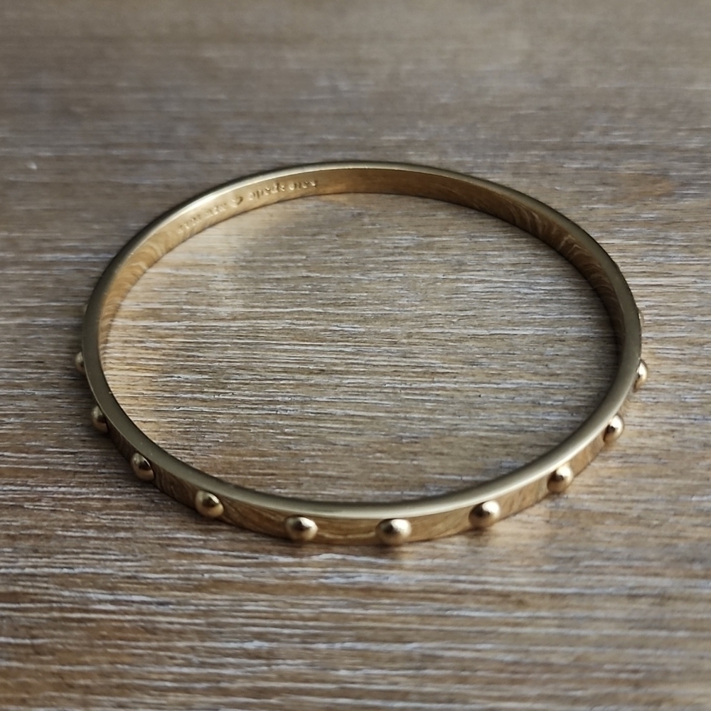 Kate Spade New York Rose Gold Studded Ball Bangle Bracelet - Picture 3 of 7